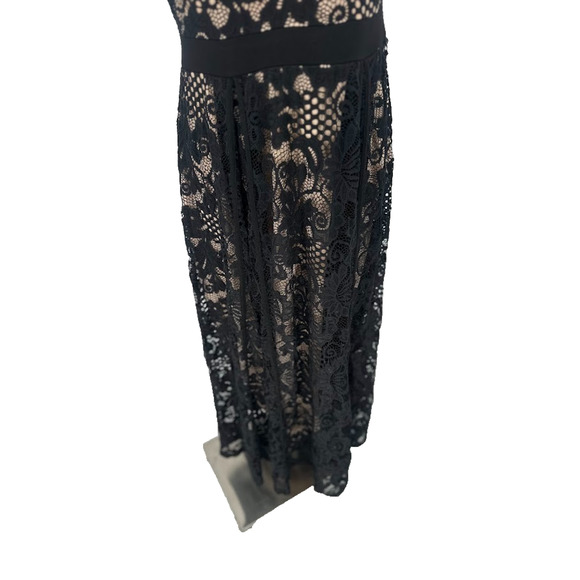 Candalite Evening Gown Dress Petite Large PL Black Lace Maxi Whimsigoth Fairy - Picture 3 of 9